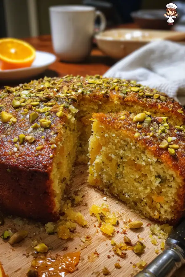 Orange Cardamom Pistachio Tea Cake