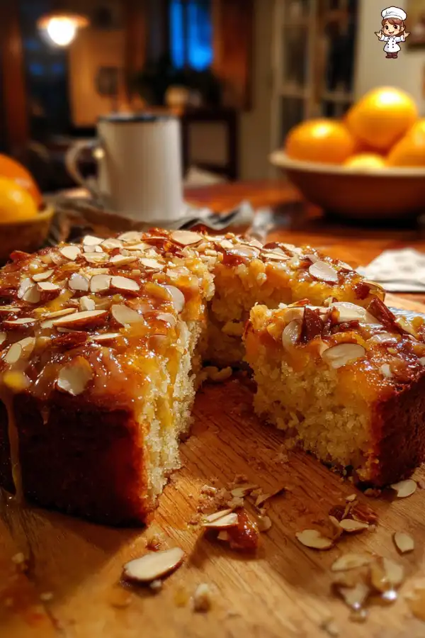 Orange Honey Date Cake with Almond Topping delights all!