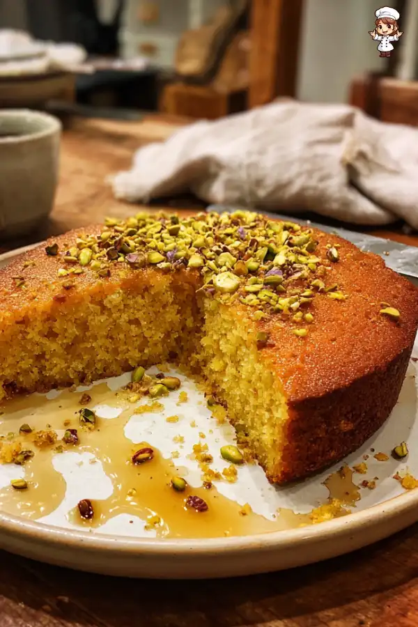 Orange Pistachio Olive Oil Cake with Saffron Syrup delights!