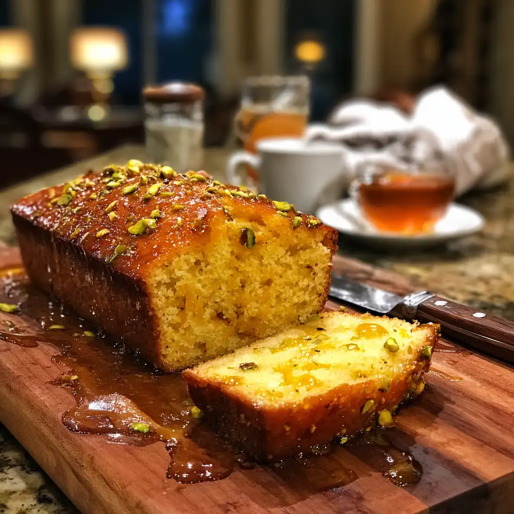 Orange Saffron and Pistachio Cake with Syrup delights!