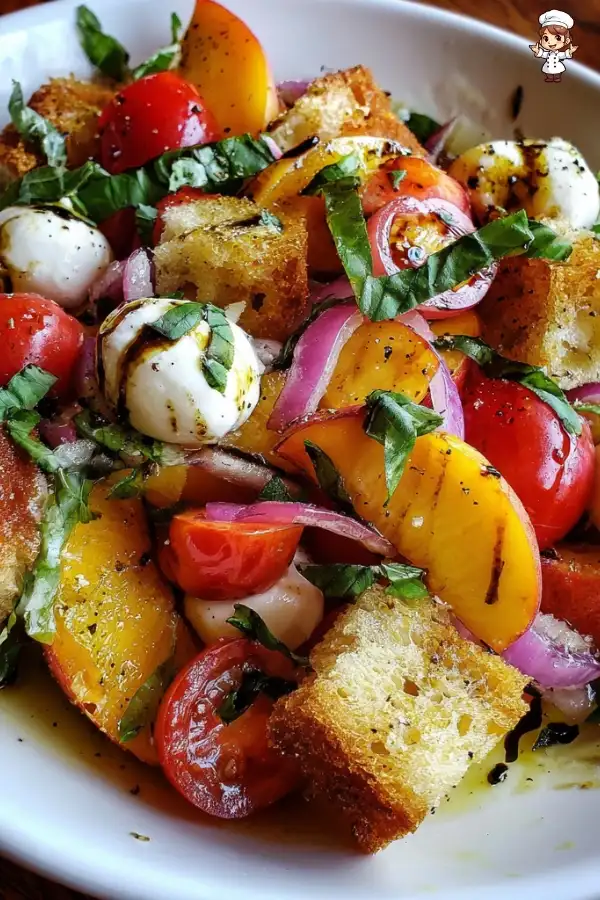 Peach panzanella salad recipe