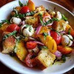 Peach panzanella salad recipe