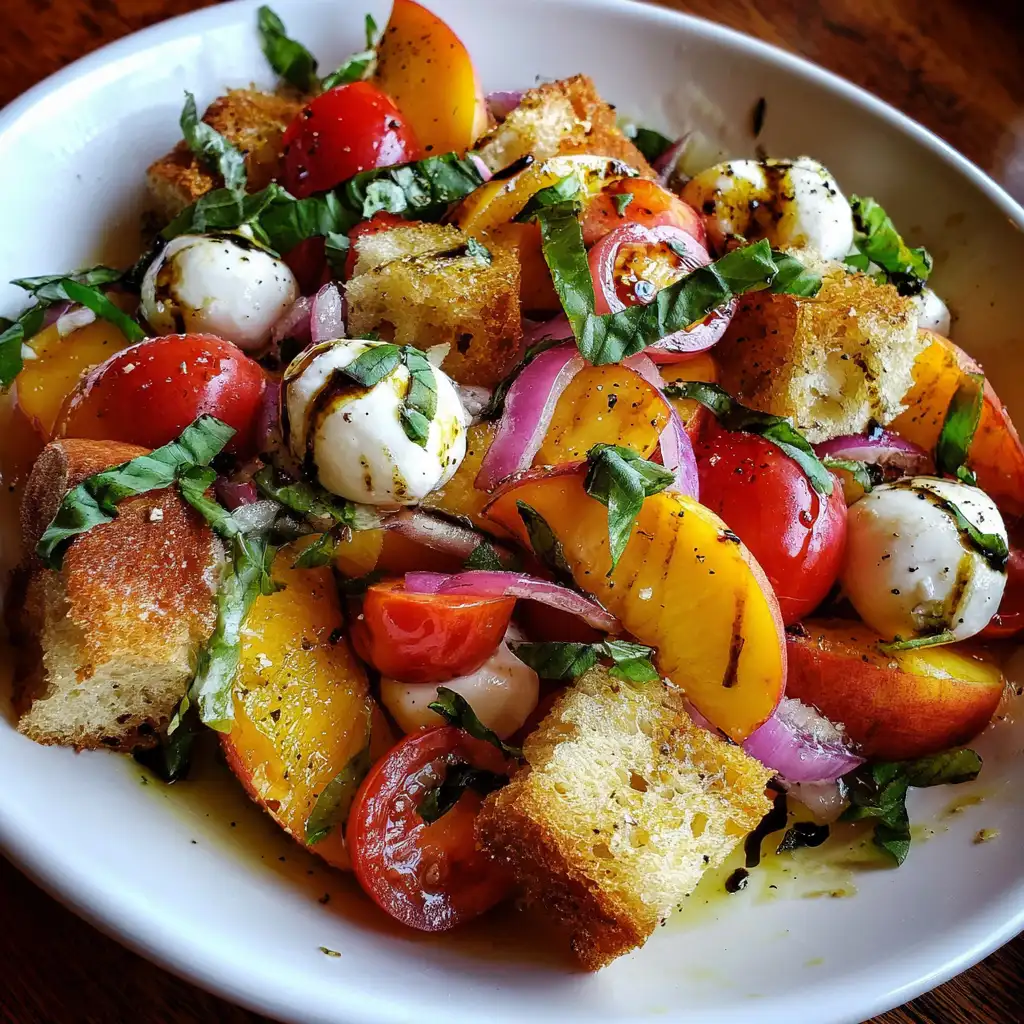 Peach panzanella salad recipe