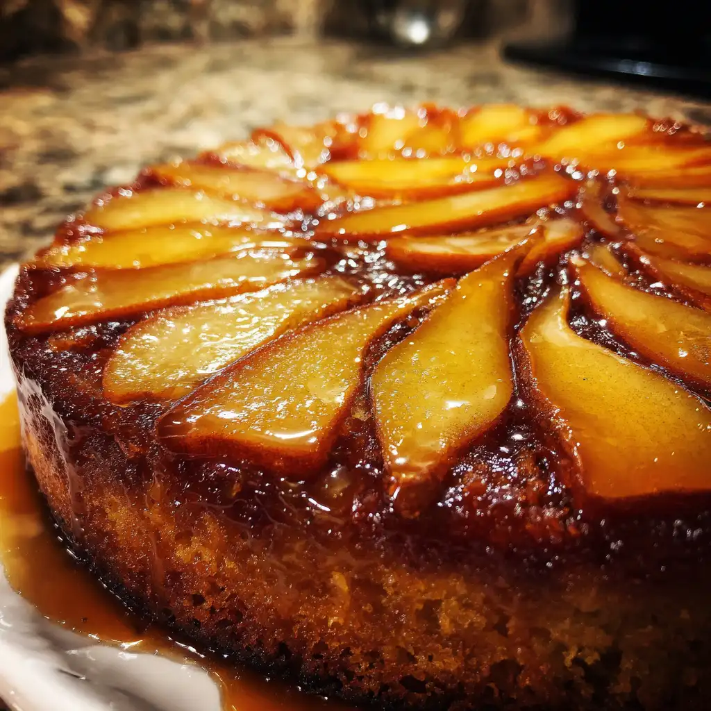 Pear Cinnamon Upside-Down Cake