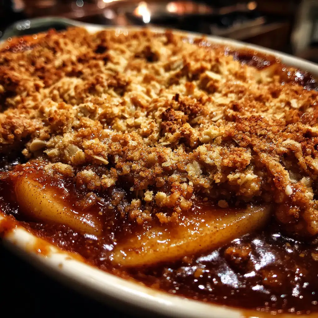 Pear and Gingerbread Crumble