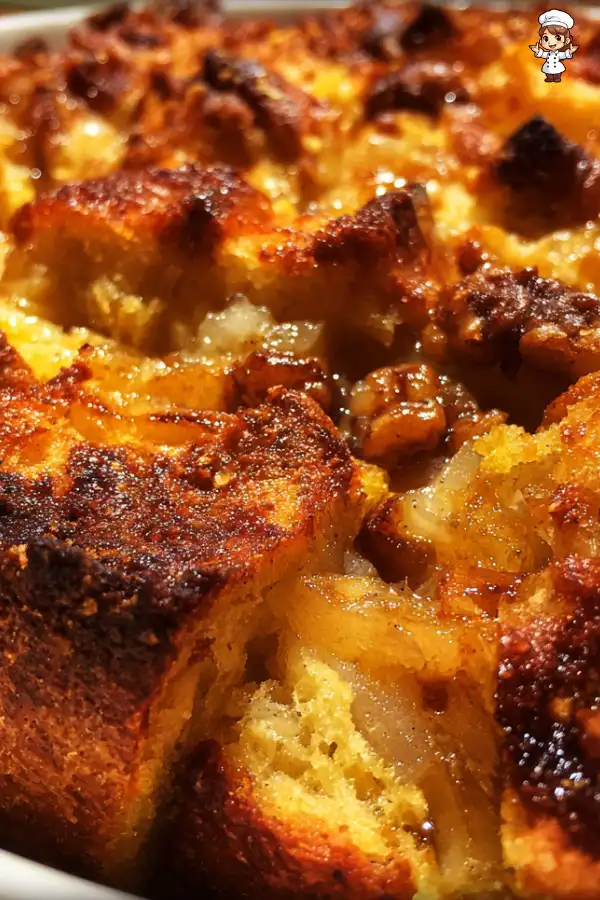 Pear and Walnut Bread Pudding