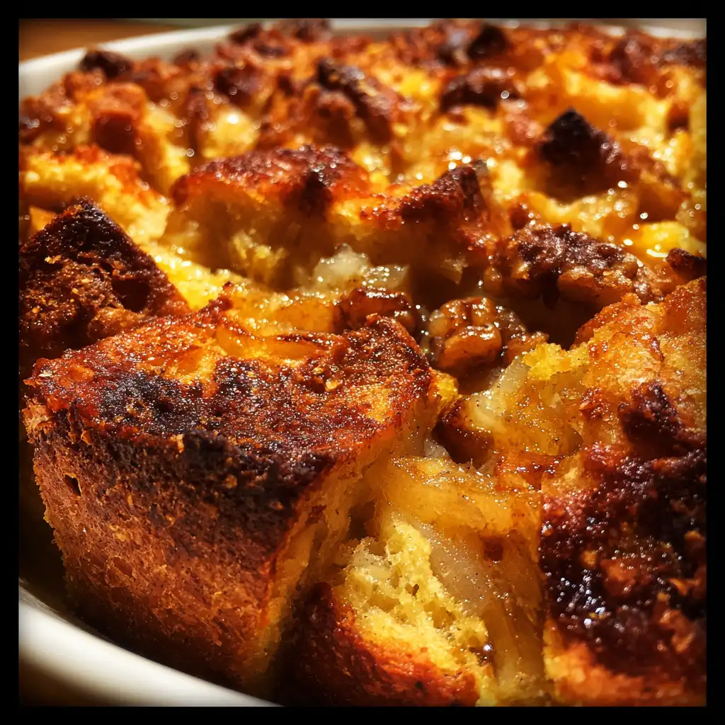 Pear and Walnut Bread Pudding