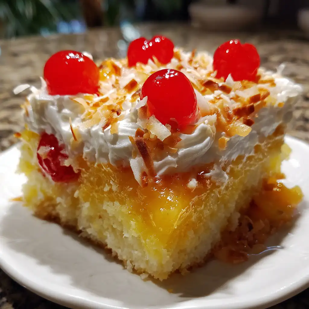 Pina Colada Poke Cake