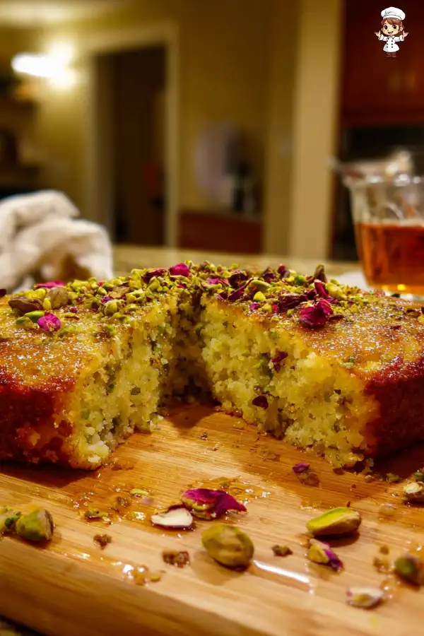Pistachio Rosewater Semolina Cake is a must-try delight!