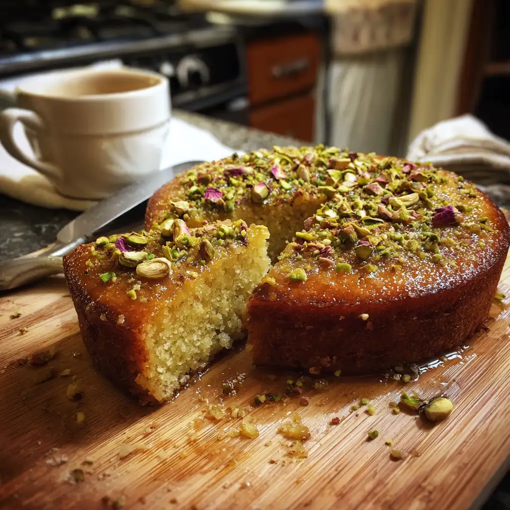 Pistachio and Rosewater Syrup Cake is a must-try delight!