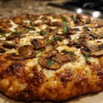 Pizza with mushrooms mozzarella and truffle is a must-try!