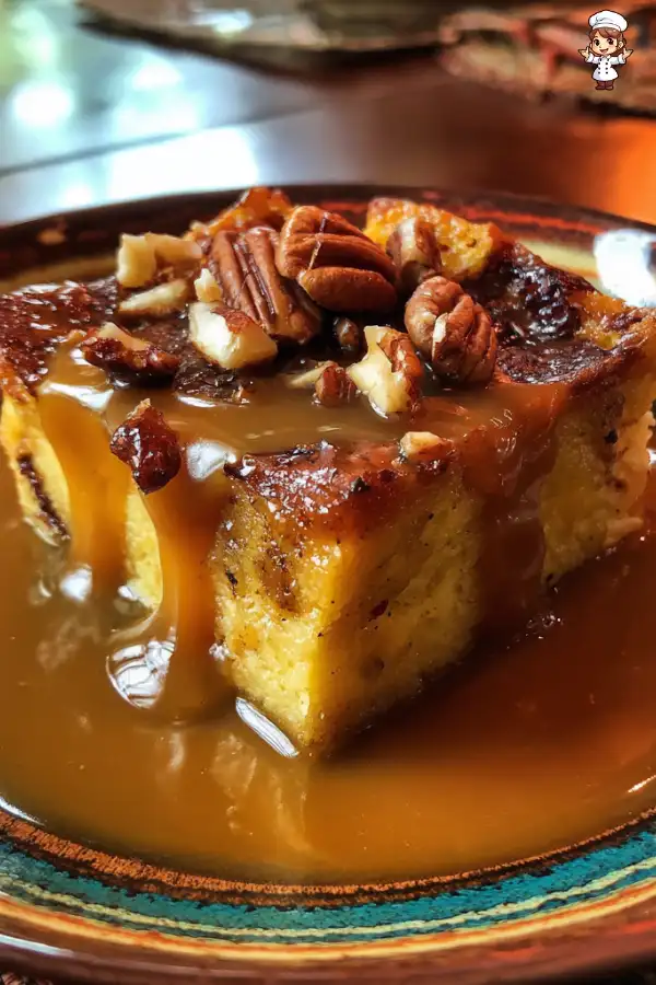 Pumpkin Bread Pudding with Caramel Sauce Recipe