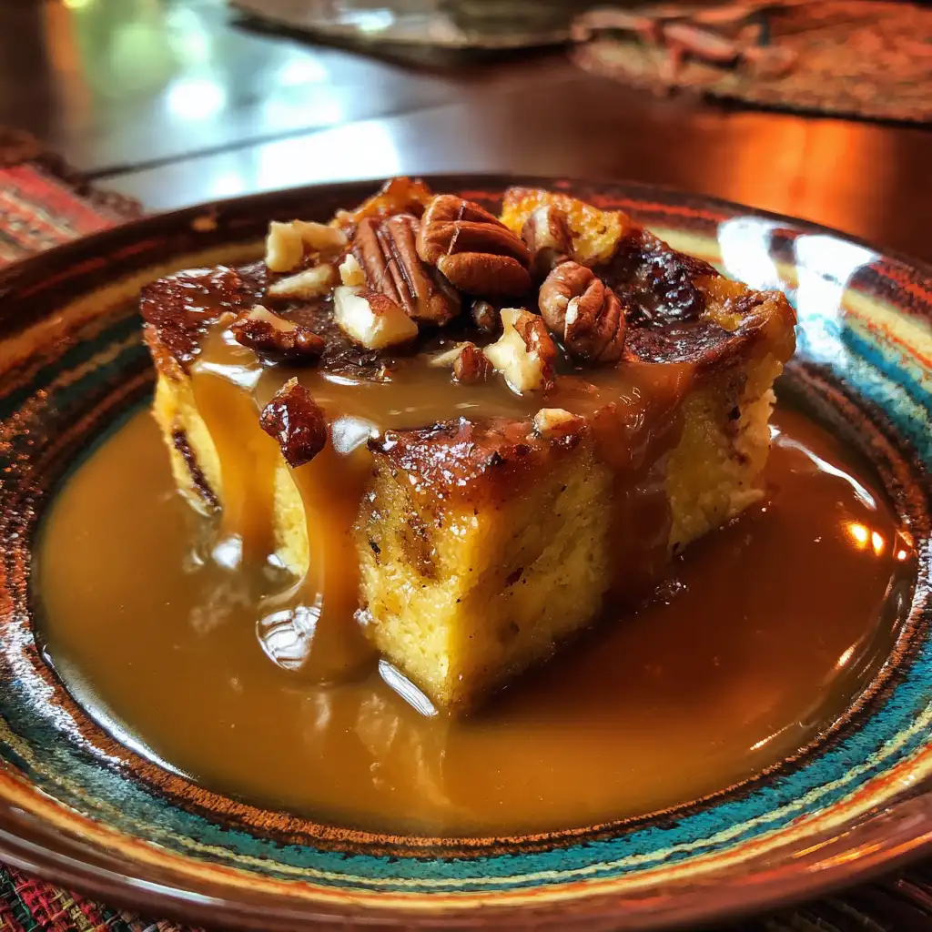 Pumpkin Bread Pudding with Caramel Sauce Recipe
