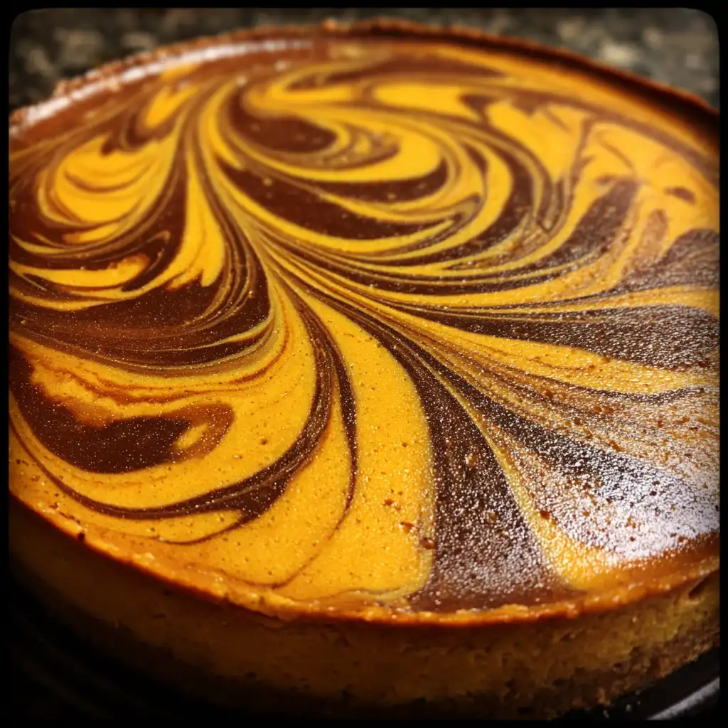 Pumpkin Chocolate Swirl Cheesecake