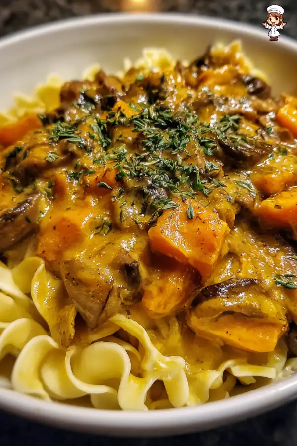 Pumpkin Mushroom Stroganoff is a must-try comfort dish!