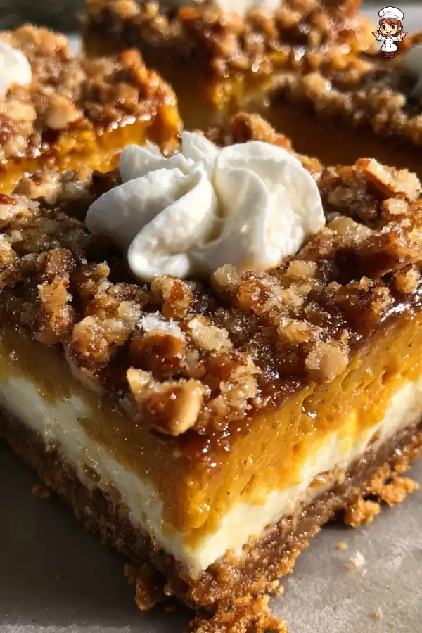 Pumpkin Pecan Cheesecake Bars