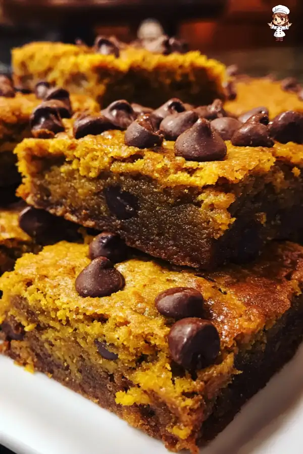 Pumpkin Spice Chocolate Chip Blondies