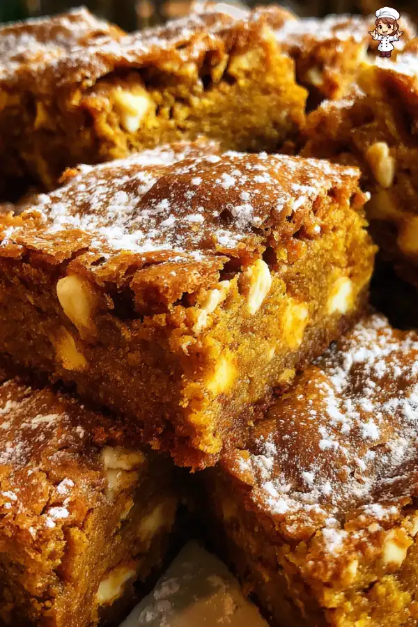 Pumpkin Spice White Chocolate Blondies