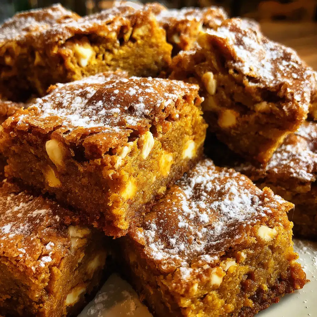Pumpkin Spice White Chocolate Blondies