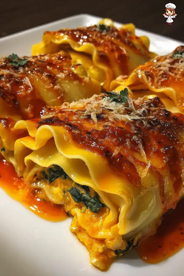 Pumpkin Spinach Lasagna Roll-Ups are a must-try dish!