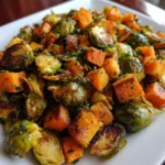 Roasted Brussels Sprouts and Sweet Potato Hash