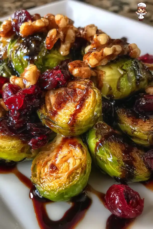 Roasted Brussels Sprouts with Cranberries and Walnuts Recipe