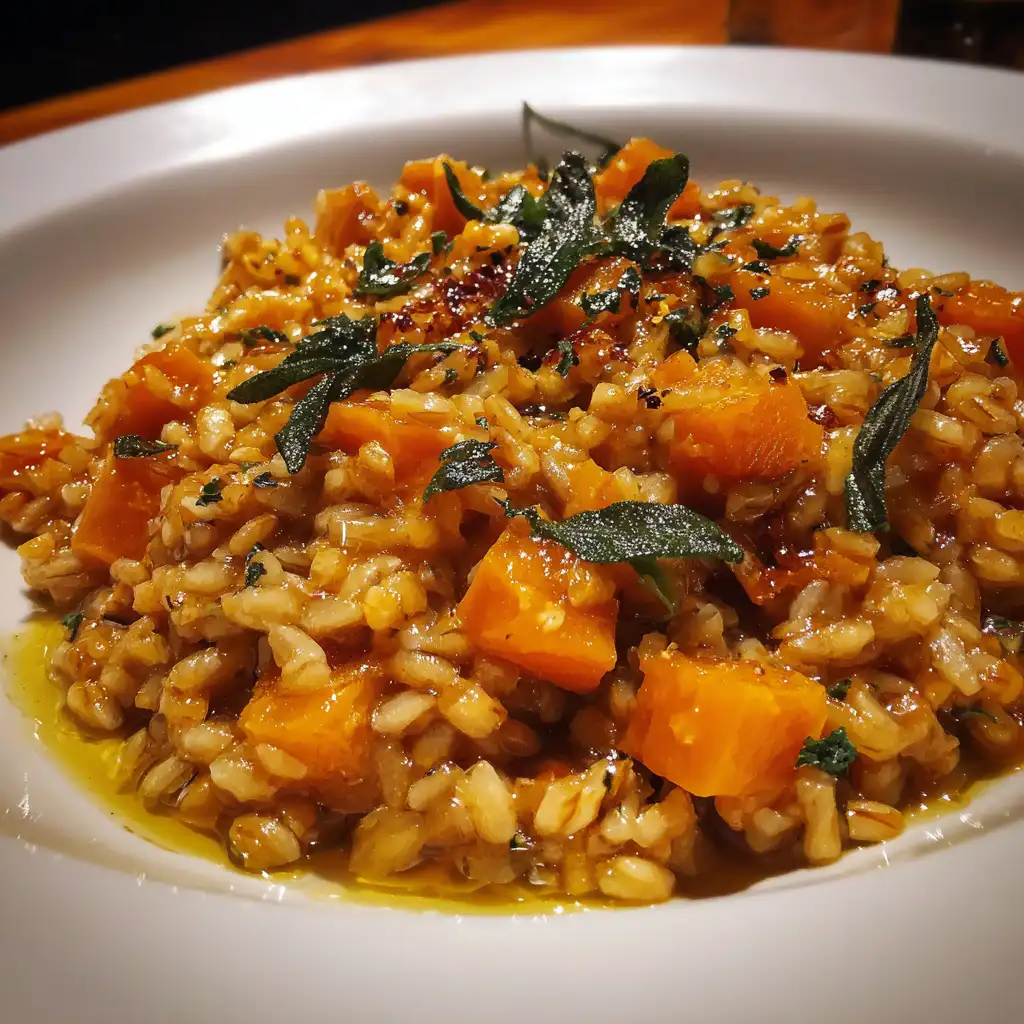 Roasted Butternut Squash Farro Risotto is a must-try!