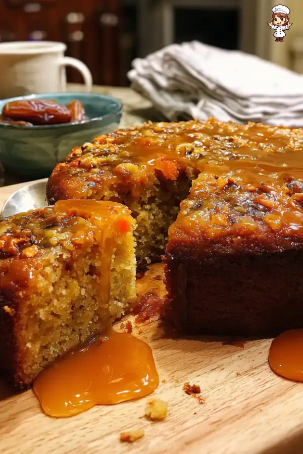 Roasted Carrot Date Cake with Ginger Honey Drizzle