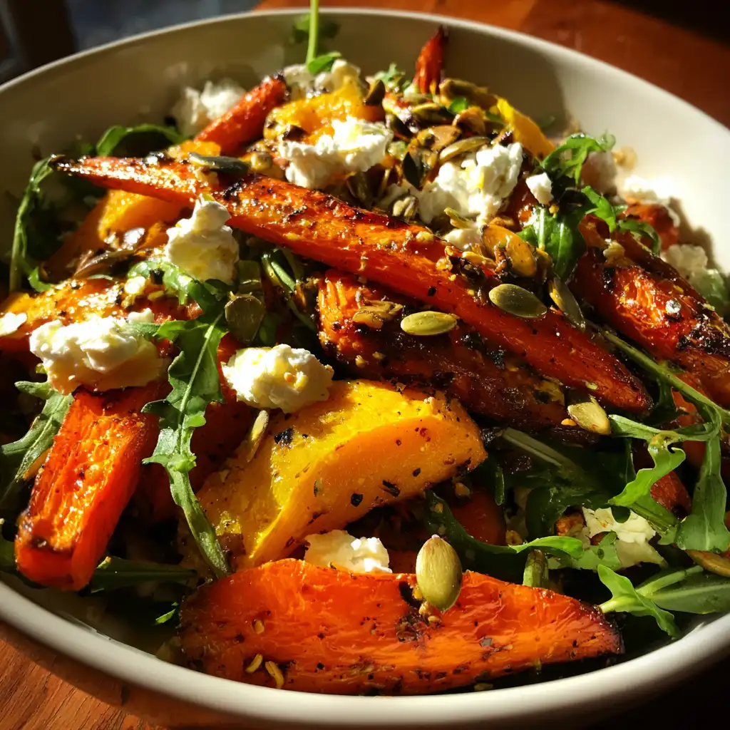 Roasted Carrot and Butternut Squash Salad is delicious!