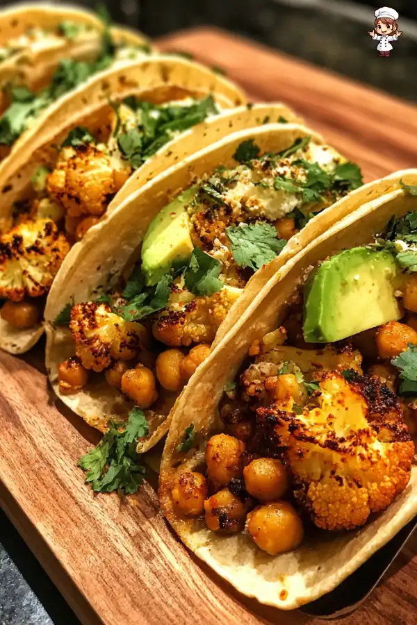 Roasted Cauliflower Chickpea Tacos are a must-try!