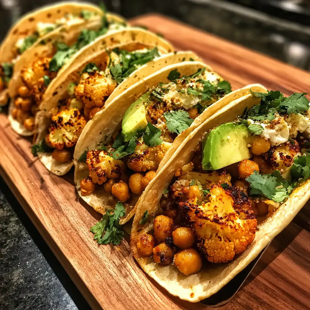 Roasted Cauliflower Chickpea Tacos are a must-try!