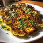 Roasted Cauliflower Steaks with Garlic Herb Sauc