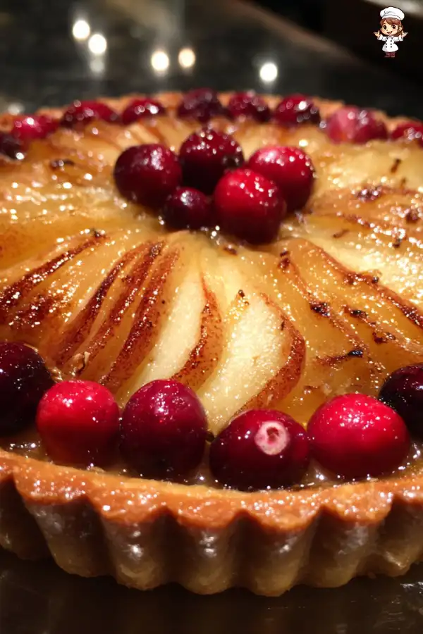 Roasted Pear Cranberry Tart