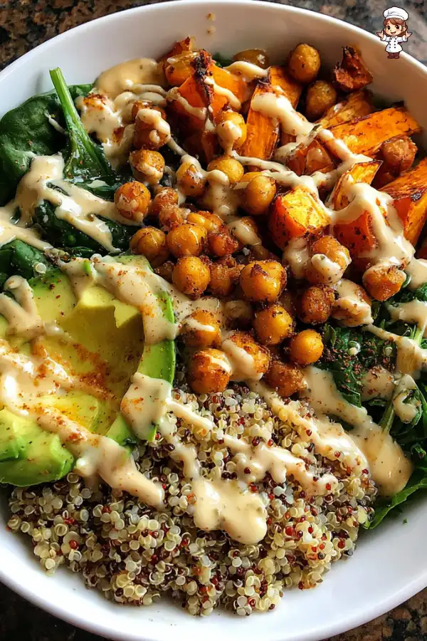 Roasted Sweet Potato and Chickpea Buddha Bowl