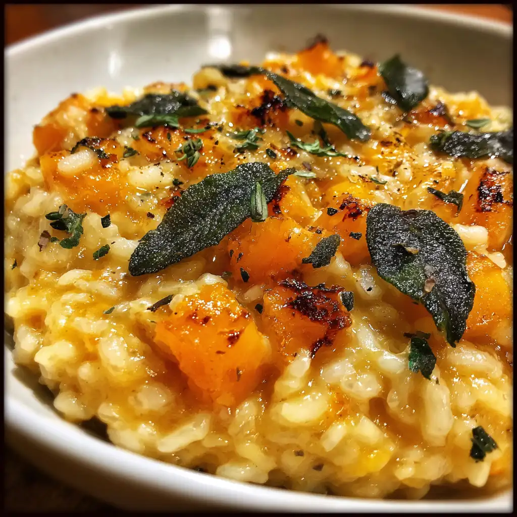 Roasted garlic butternut squash risotto is a must-try!