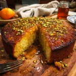 Saffron-Infused Orange and Pistachio Cake with Honey Drizzle