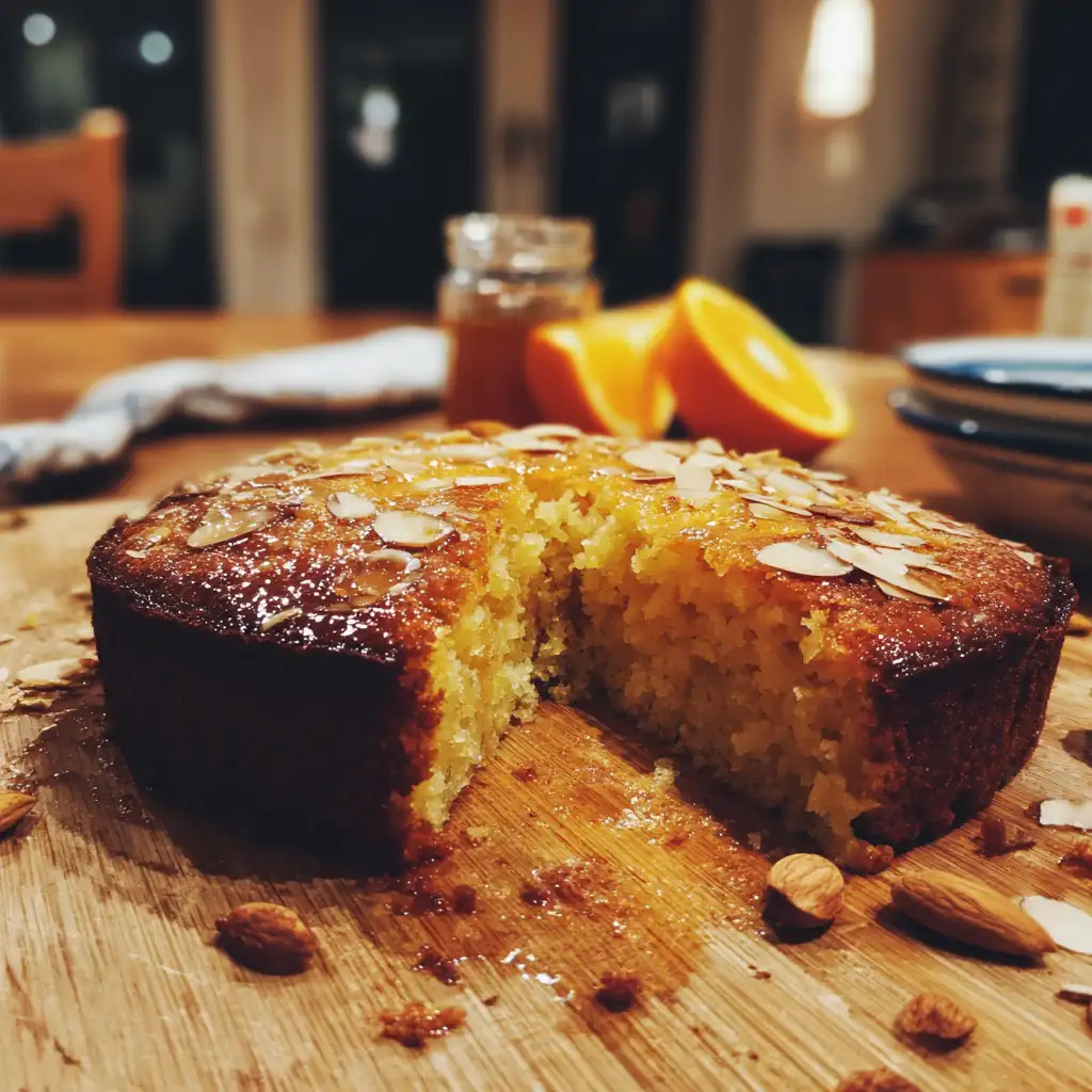 Semolina Cake with Honey, Almonds, and Orange Zest