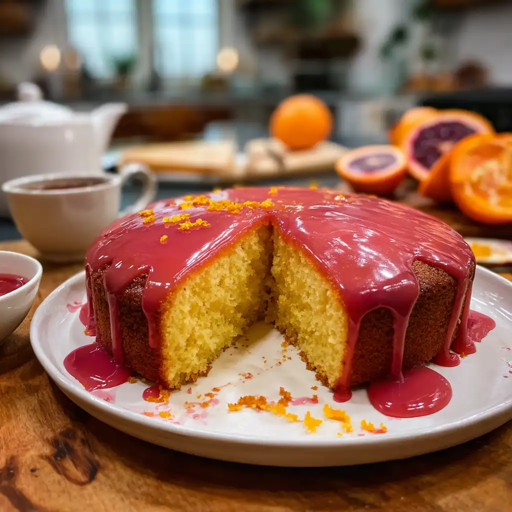 Semolina Cake with Yogurt and Blood Orange Glaze Recipe