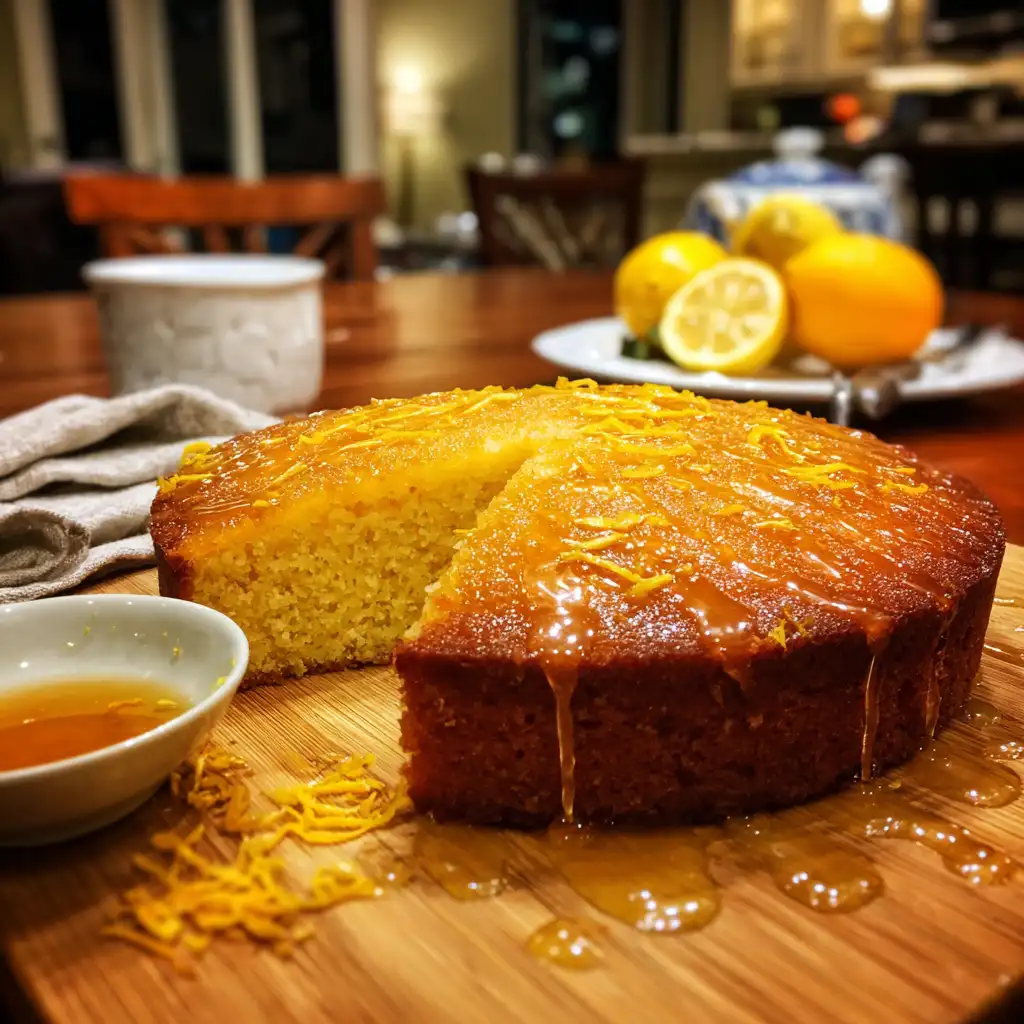 Semolina Cake with Yogurt and Lemon Zest Drizzle