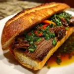 Short Rib Pho Banh Mi with Thai Basil Chimichurri delights!