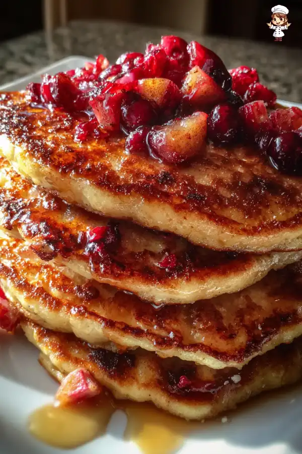 Spiced Apple Cranberry Pancakes