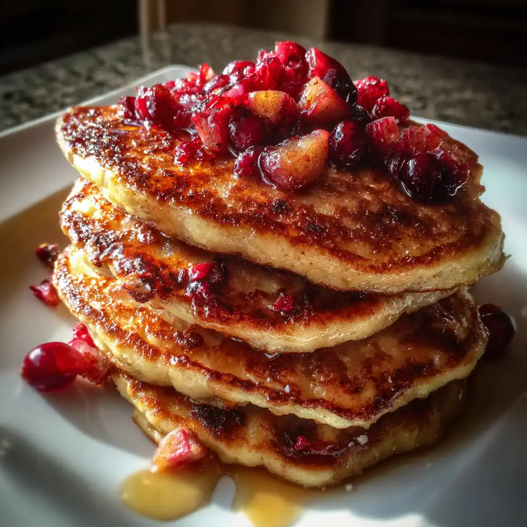 Spiced Apple Cranberry Pancakes