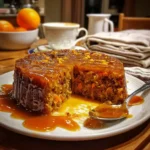 Spiced Carrot Date Pudding with Orange Sauce