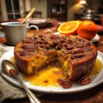 Spiced Carrot, Date, and Pecan Pudding with Citrus Syrup delights!