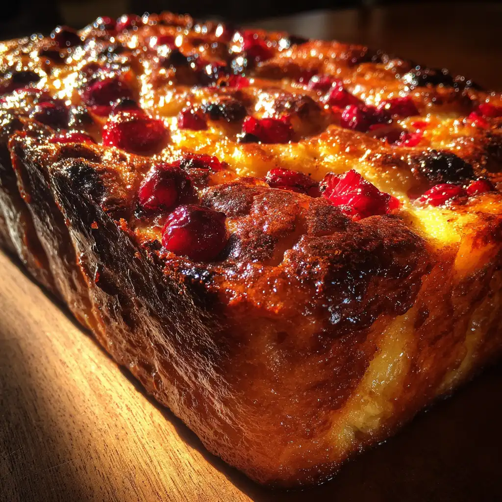 Spiced Cranberry Pear Bread Pudding is a must-try dessert!