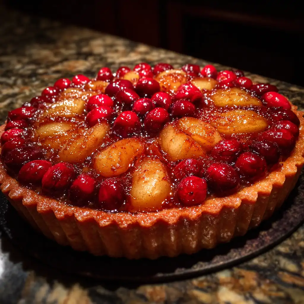 Spiced Cranberry Pear Tart
