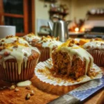 Spiced Date and Walnut Cupcakes with Orange Cream Drizzle are irresistible!