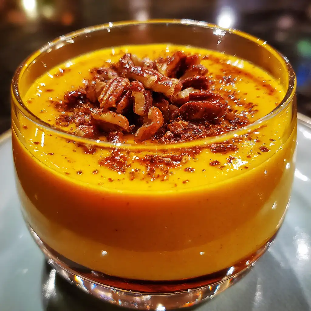 Spiced Pumpkin Mousse with Candied Pecans Recipe