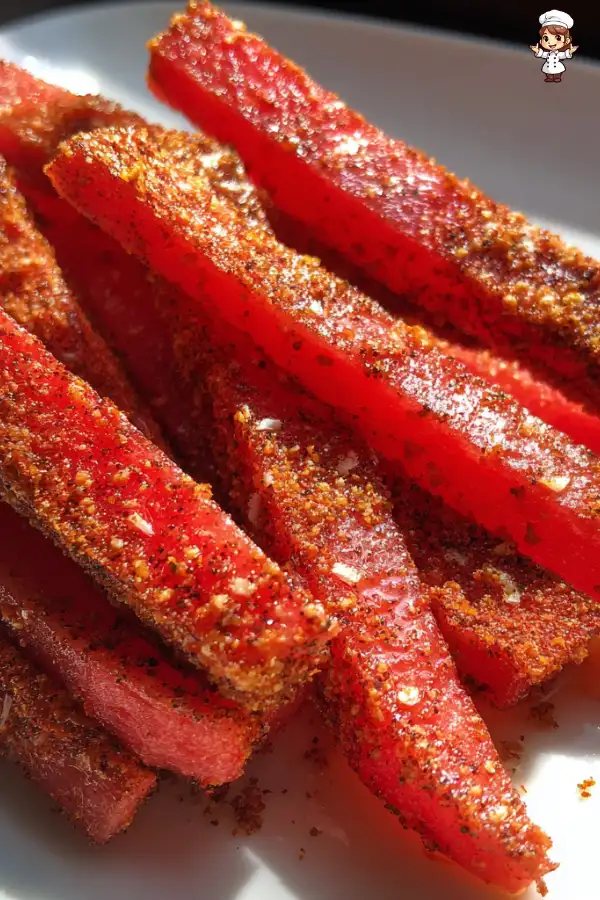 Spicy watermelon fries