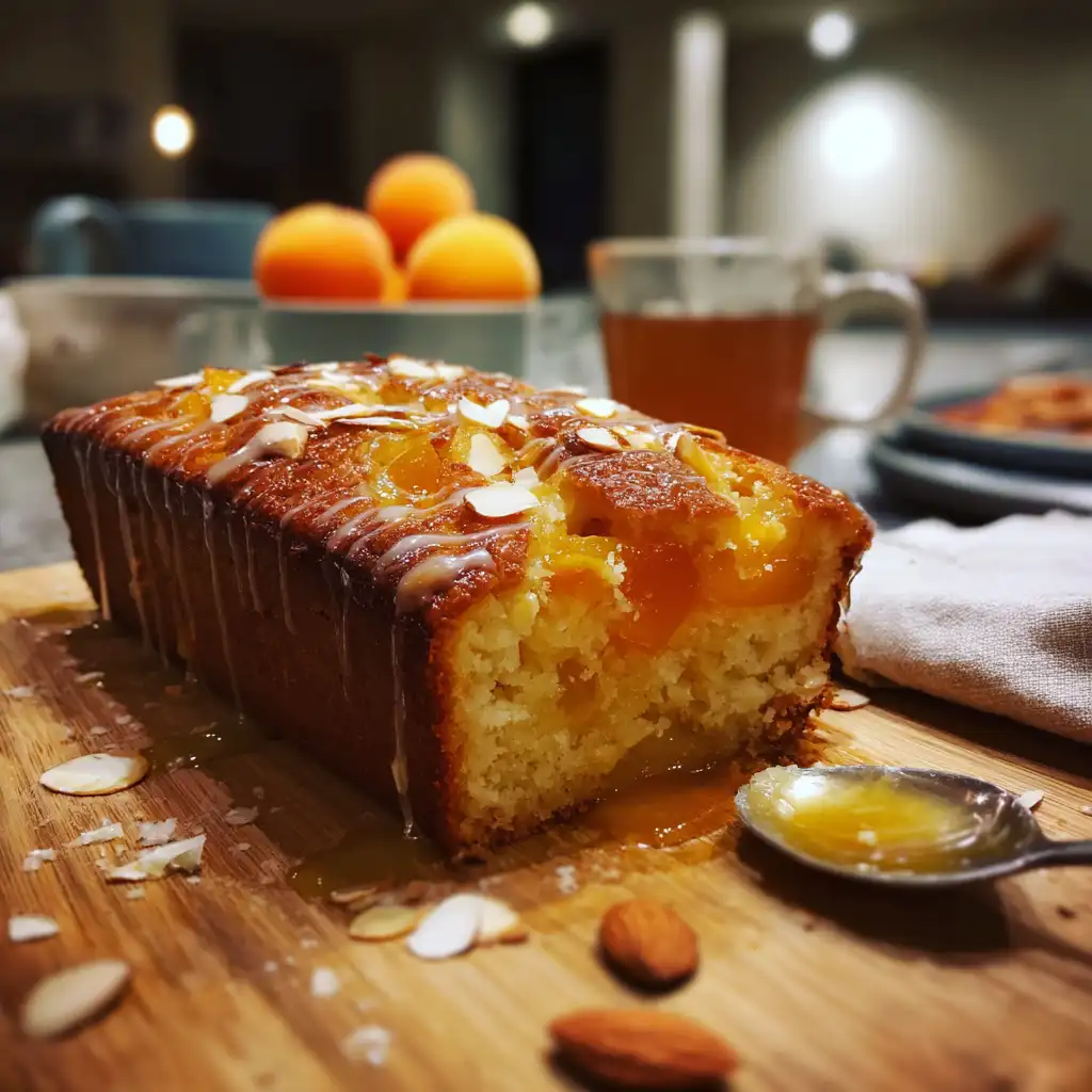 Sticky Apricot & Almond Cake with Honey Drizzle